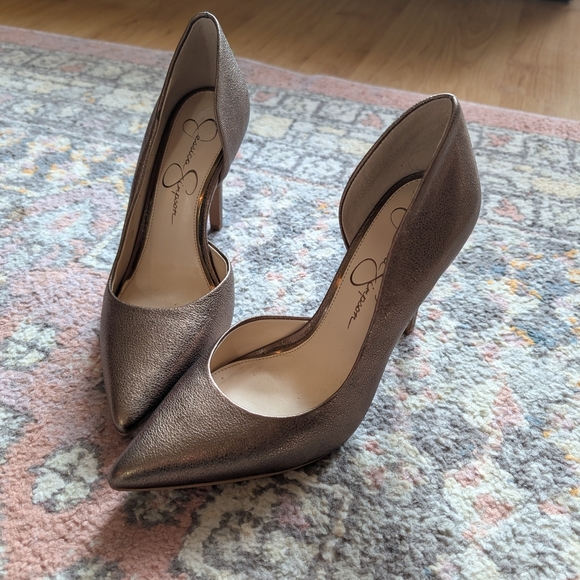 Jessica Simpson Metallic Brown Heels Bronze Claudette 6.5 - Picture 2 of 8